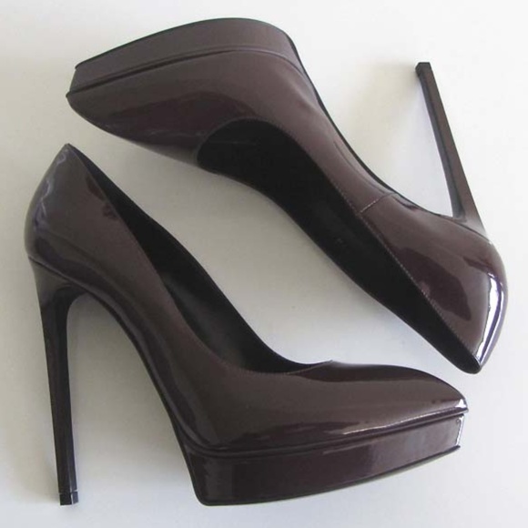 new SAINT LAURENT Janis patent platform pumps 10.5 - Picture 4 of 8